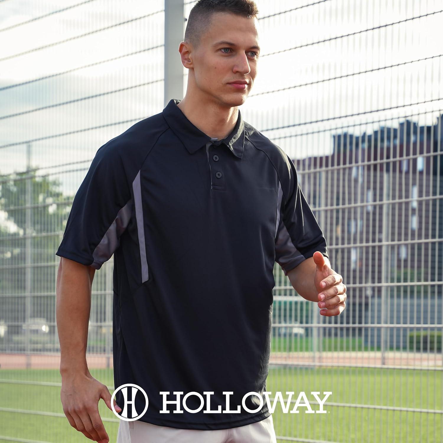 imageHolloway Avenger Golf Shirts for Men TagFree Athletic Short Sleeve PoloBlack Graphite