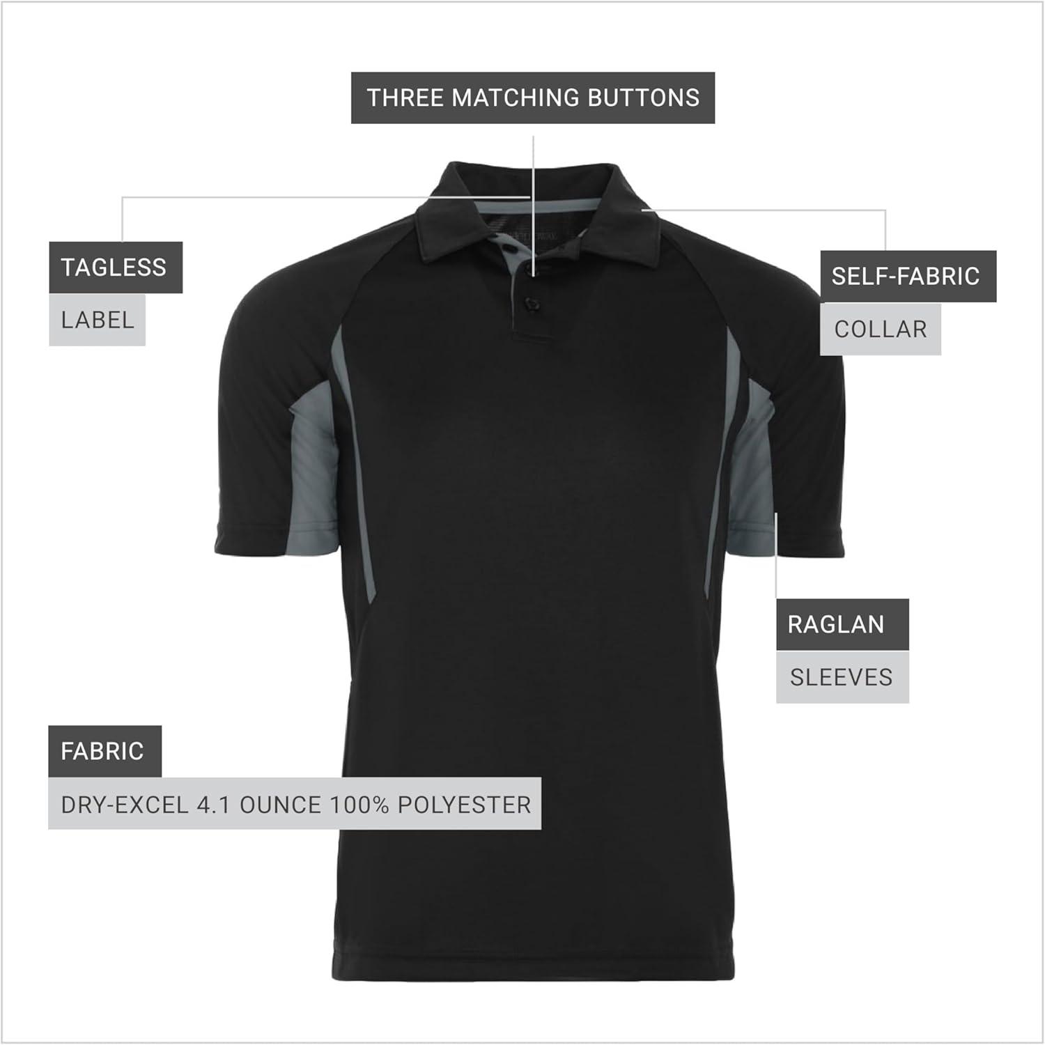 imageHolloway Avenger Golf Shirts for Men TagFree Athletic Short Sleeve PoloBlackGraphite