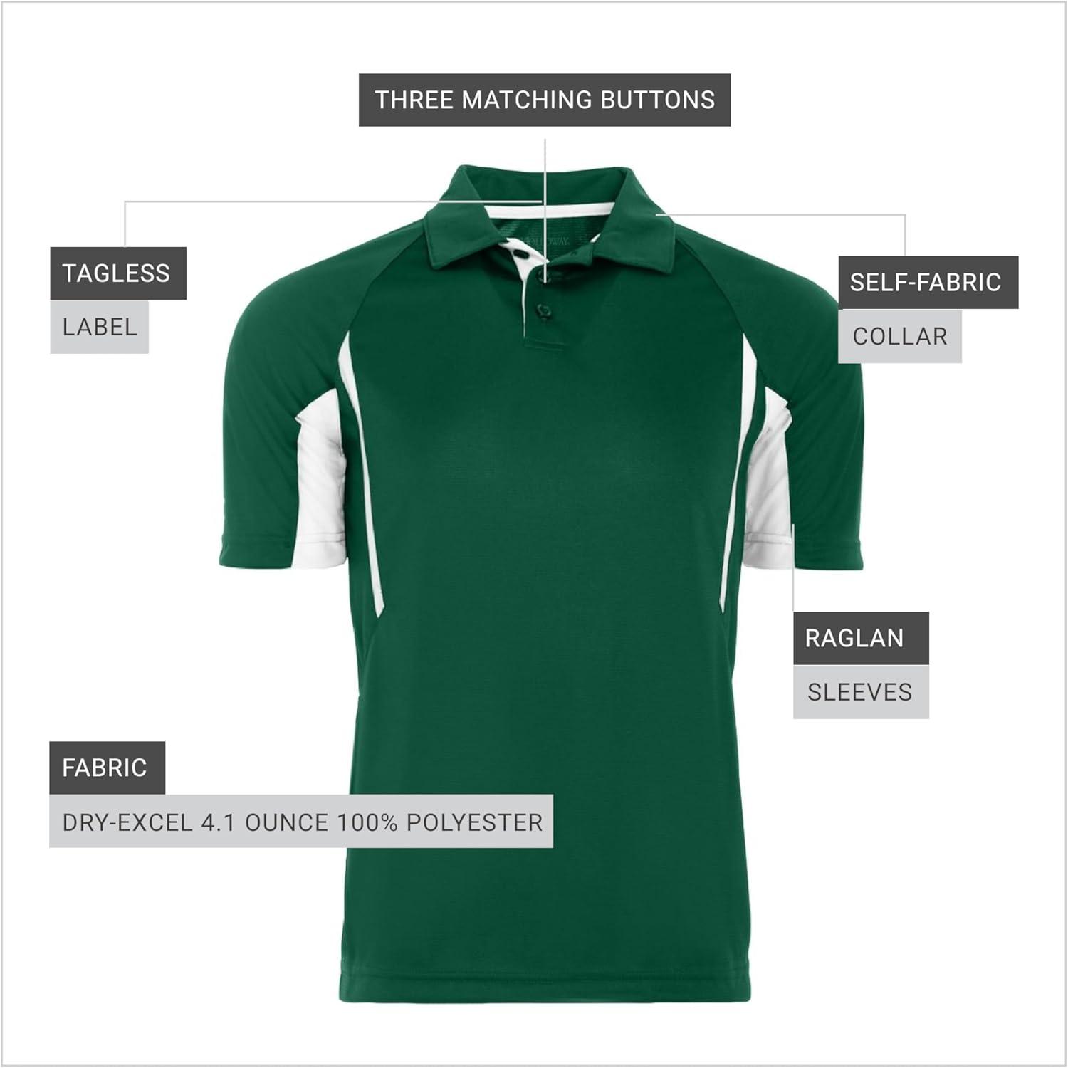imageHolloway Avenger Golf Shirts for Men TagFree Athletic Short Sleeve PoloForest Green  White