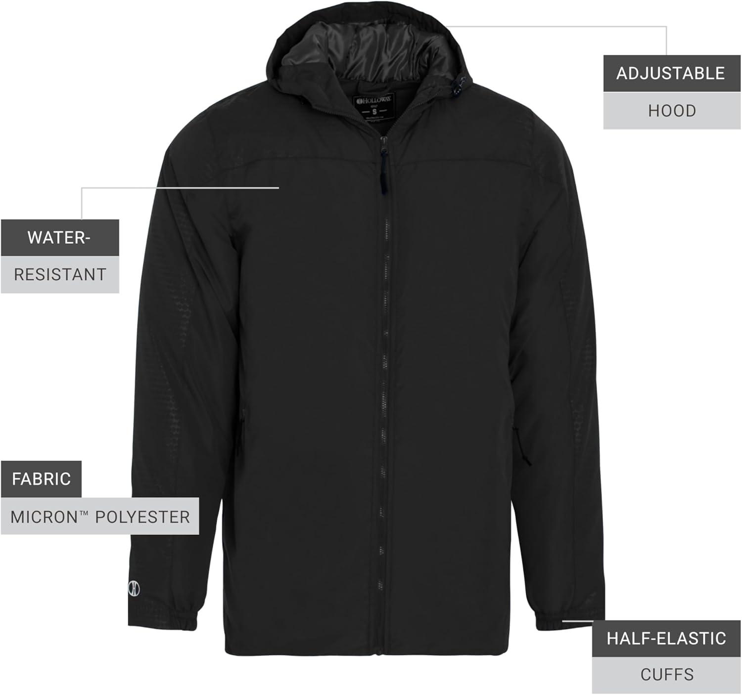 imageHolloway Bionic Hooded Jacket Mens Allweather Athletic Gear Crafted for Athletes and TeamsBlackCarbon