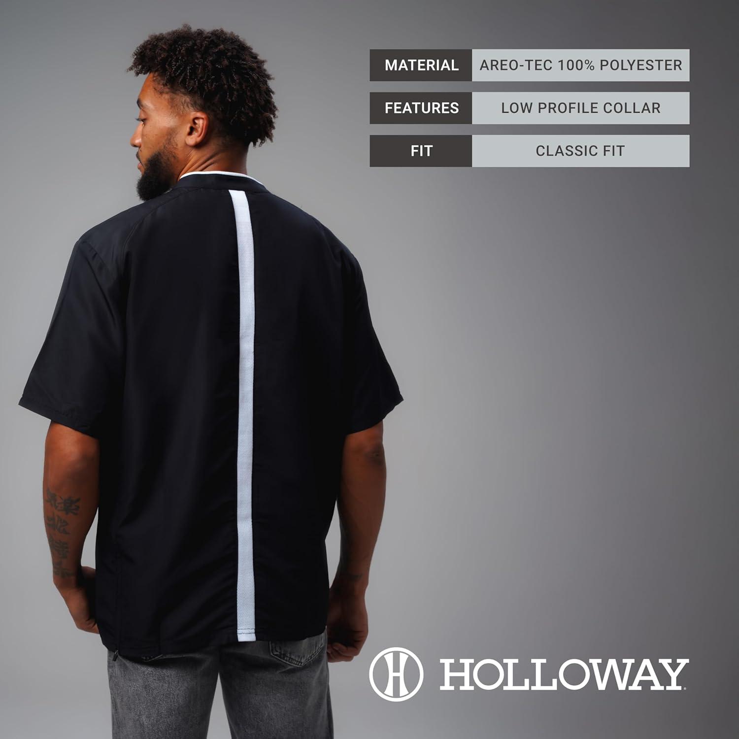 imageHolloway Clubhouse Short Sleeve Pullover Cage Jacket Stretch Mesh Quarter Zip Low Profile CollarWhiteGraphite