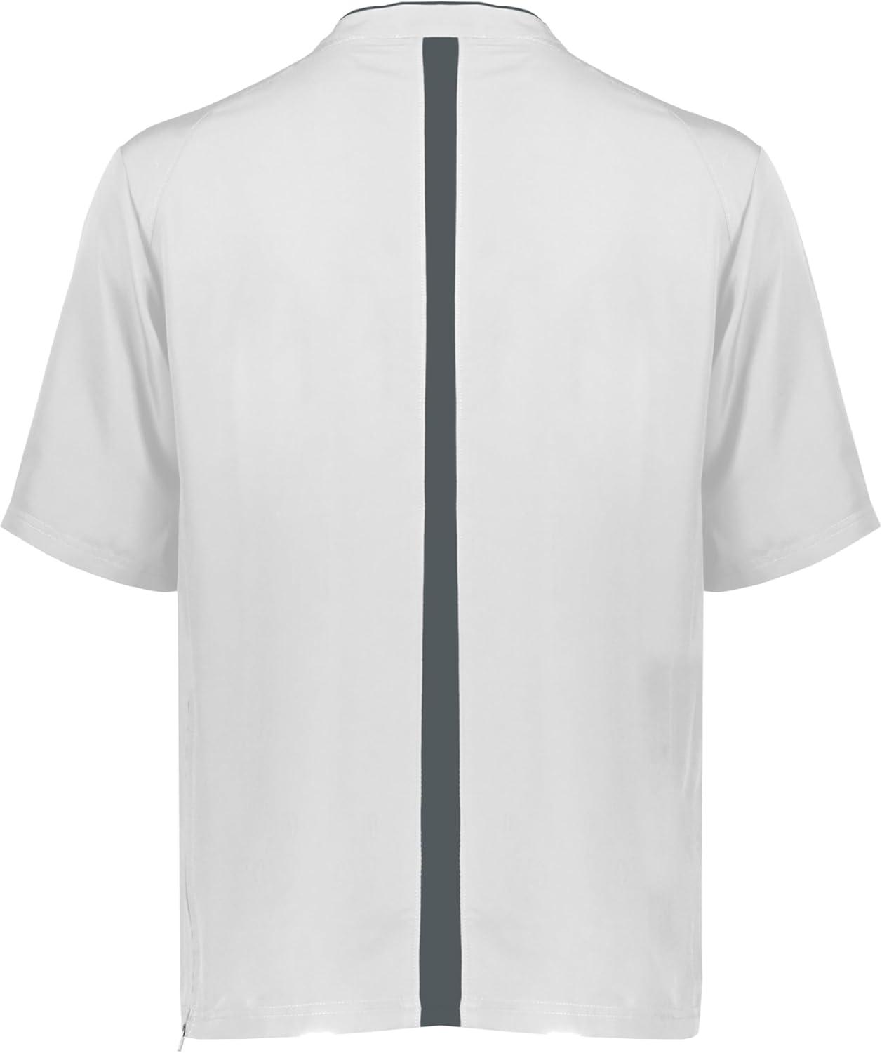 imageHolloway Clubhouse Short Sleeve Pullover Cage Jacket Stretch Mesh Quarter Zip Low Profile CollarWhiteGraphite