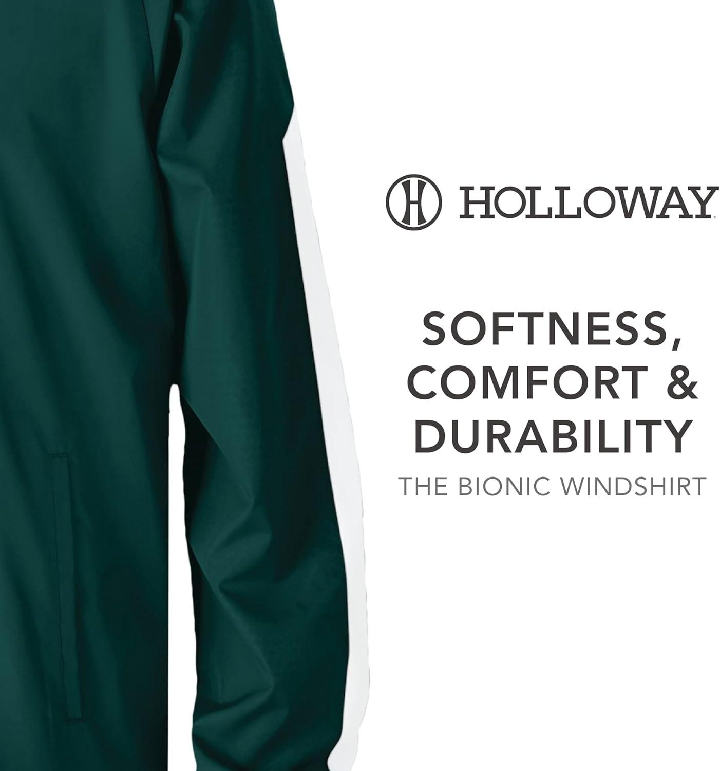 imageHolloway Mens Bionic Pullover WindshirtDark GreenWhite