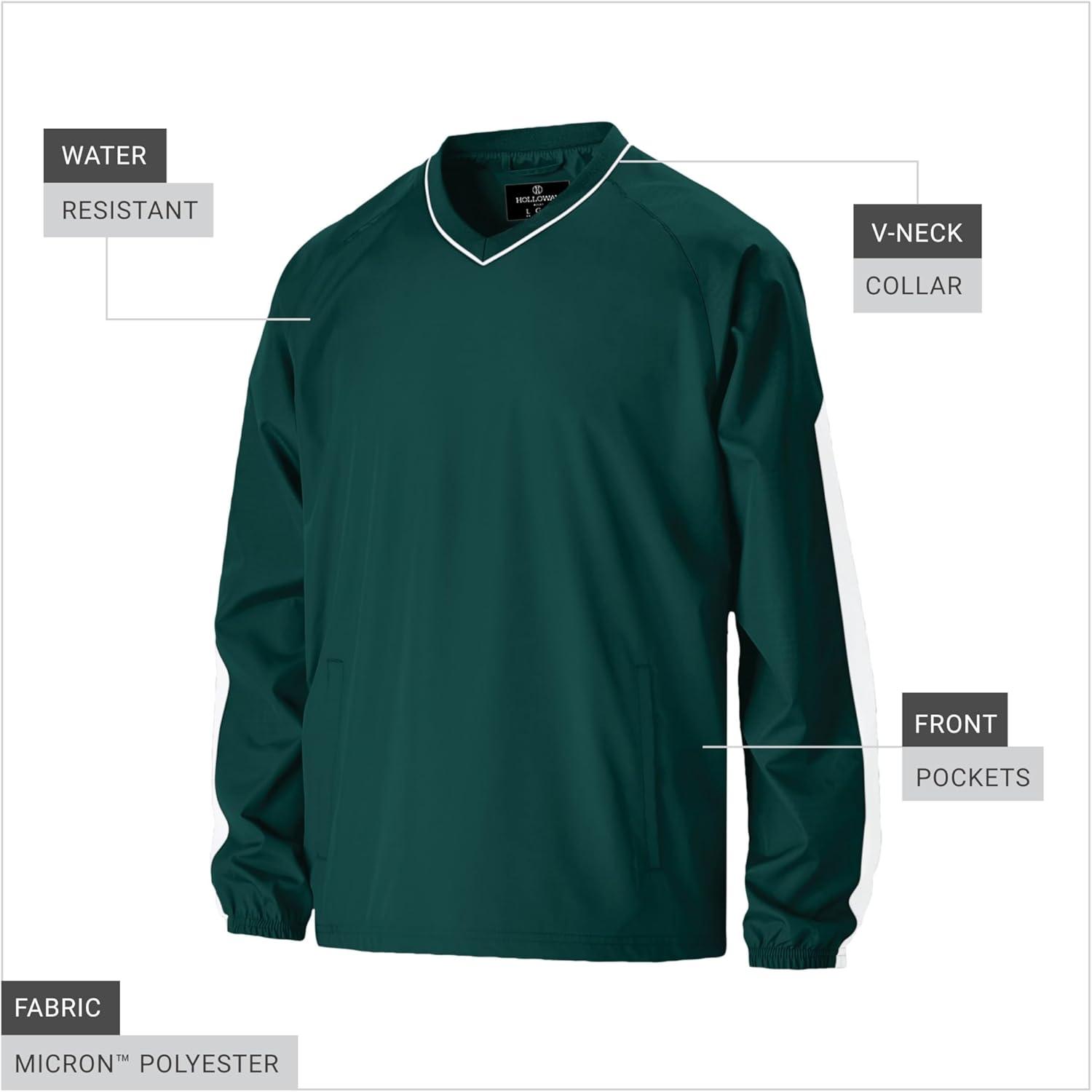 imageHolloway Mens Bionic Pullover WindshirtDark GreenWhite