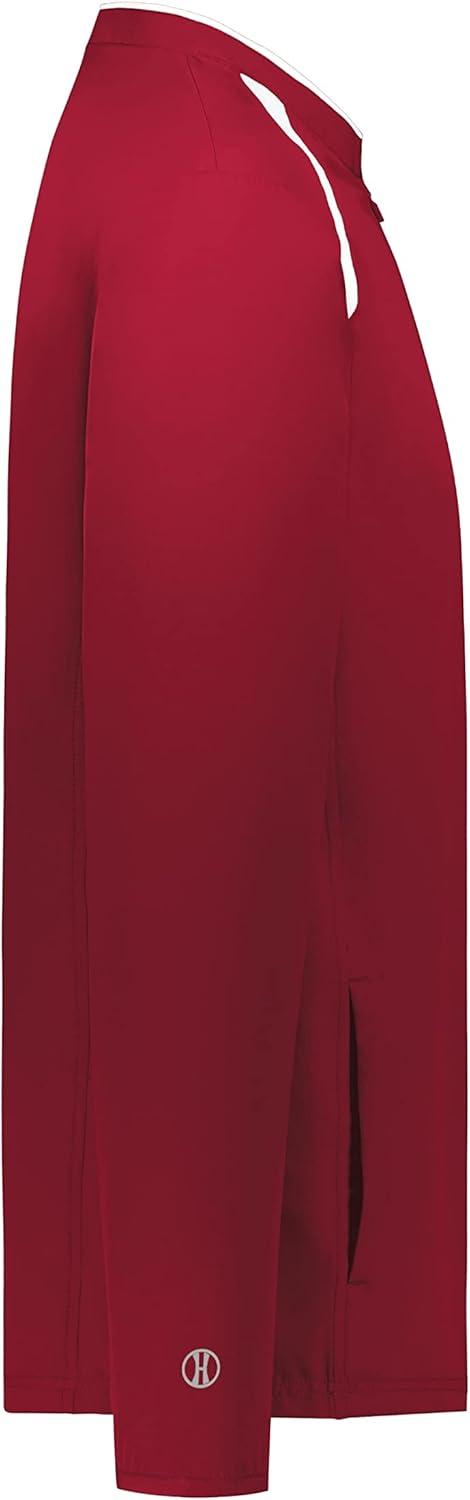 imageHolloway Mens Clubhouse Pullover Cage Jacket Quarter Zip Stylish Long Sleeves Ultimate ComfortScarletWhite