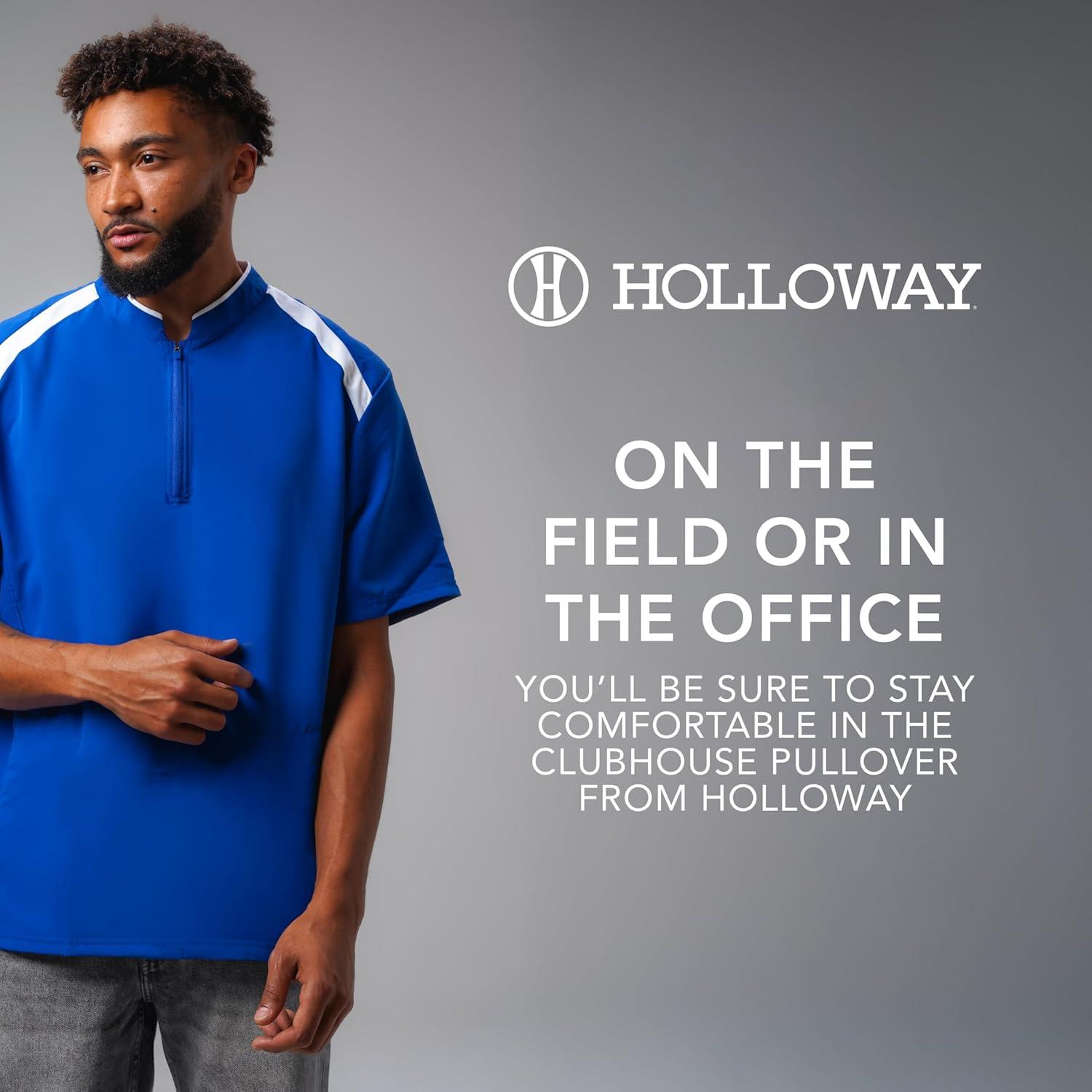 imageHolloway Mens Clubhouse Short Sleeve Pullover Cage JacketUltimate Athletic Performance Wear for Maximum MobilityBlackOrange