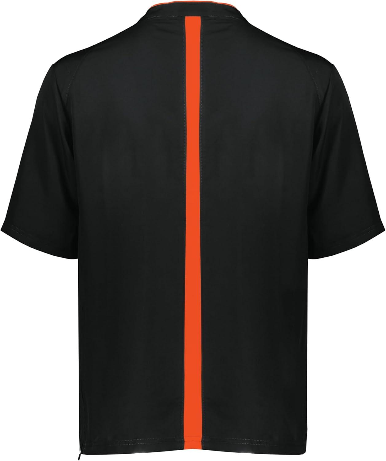 imageHolloway Mens Clubhouse Short Sleeve Pullover Cage JacketUltimate Athletic Performance Wear for Maximum MobilityBlackOrange