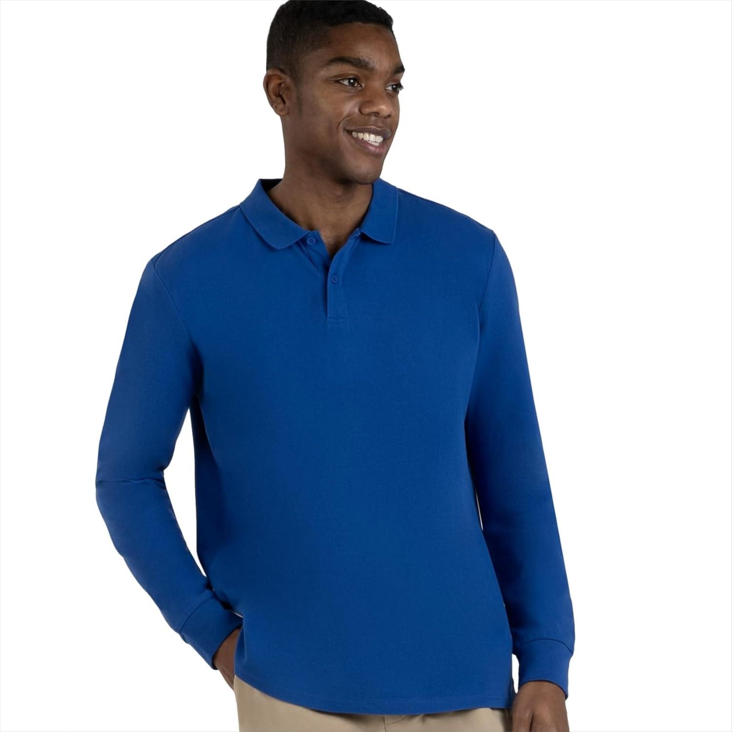 imageHolloway Mens Core Cotton Long Sleeve PoloMaroon