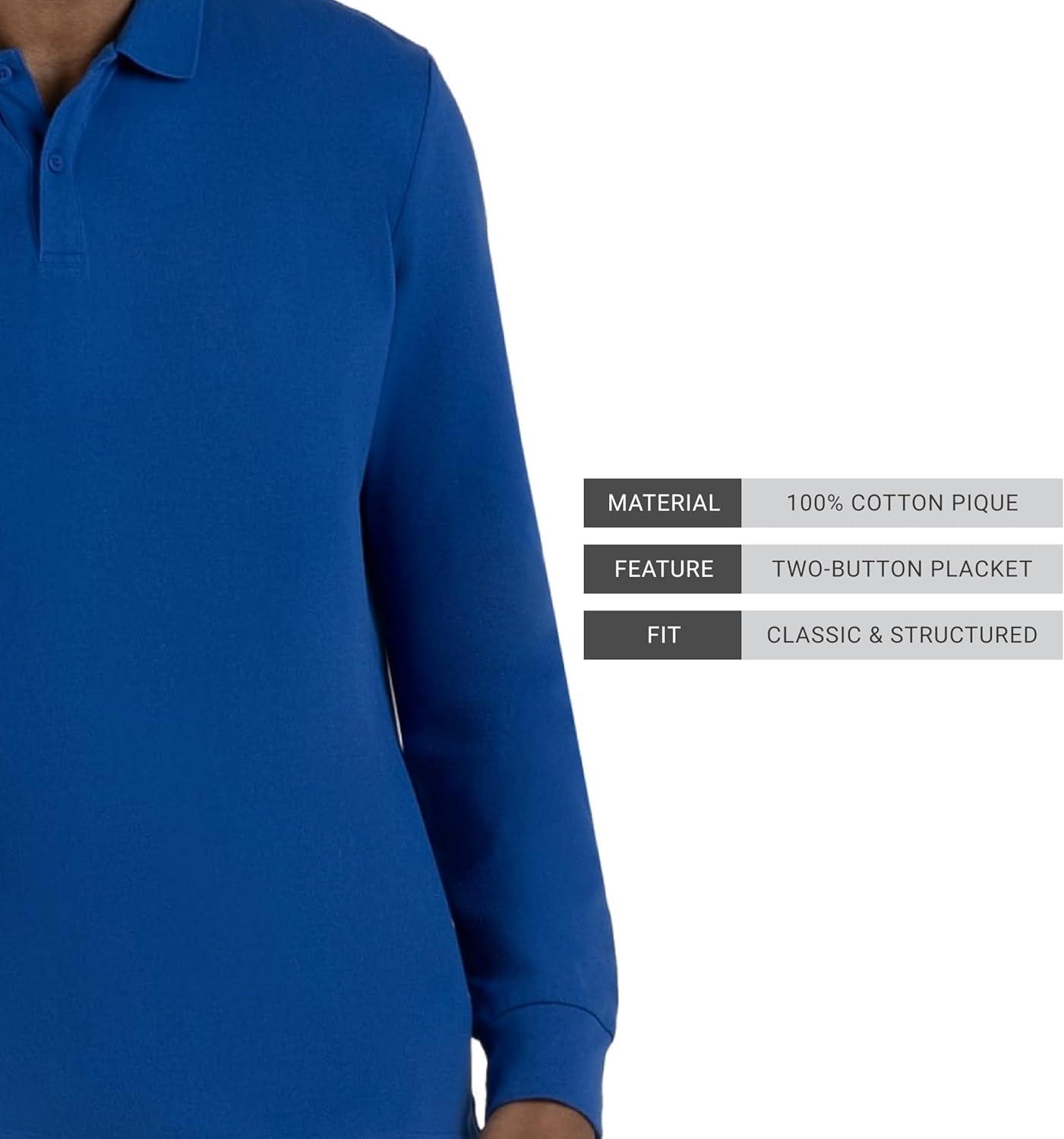 imageHolloway Mens Core Cotton Long Sleeve PoloMaroon