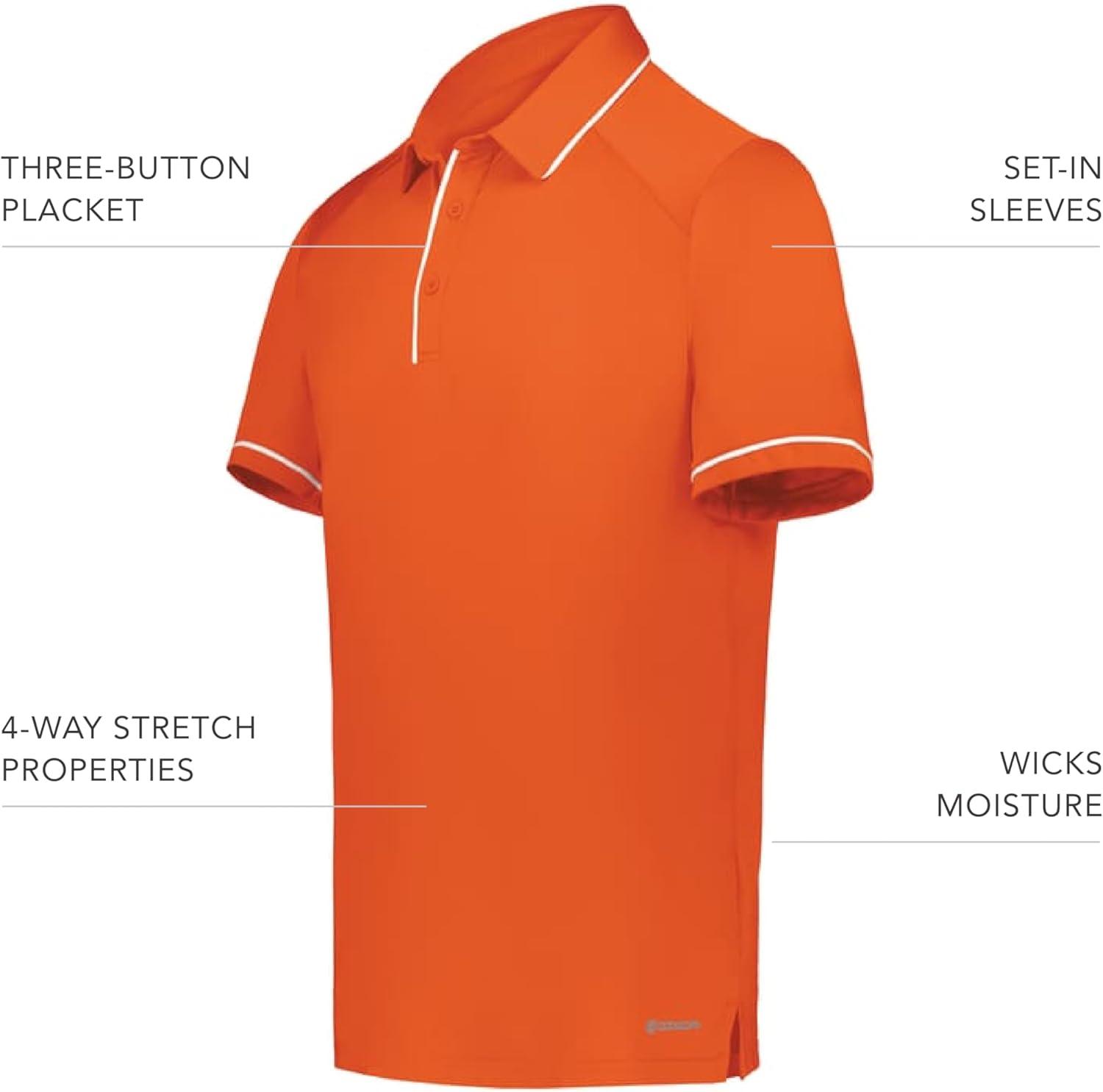 imageHolloway Mens Powered by Coolcore Performance PoloOrangeWhite