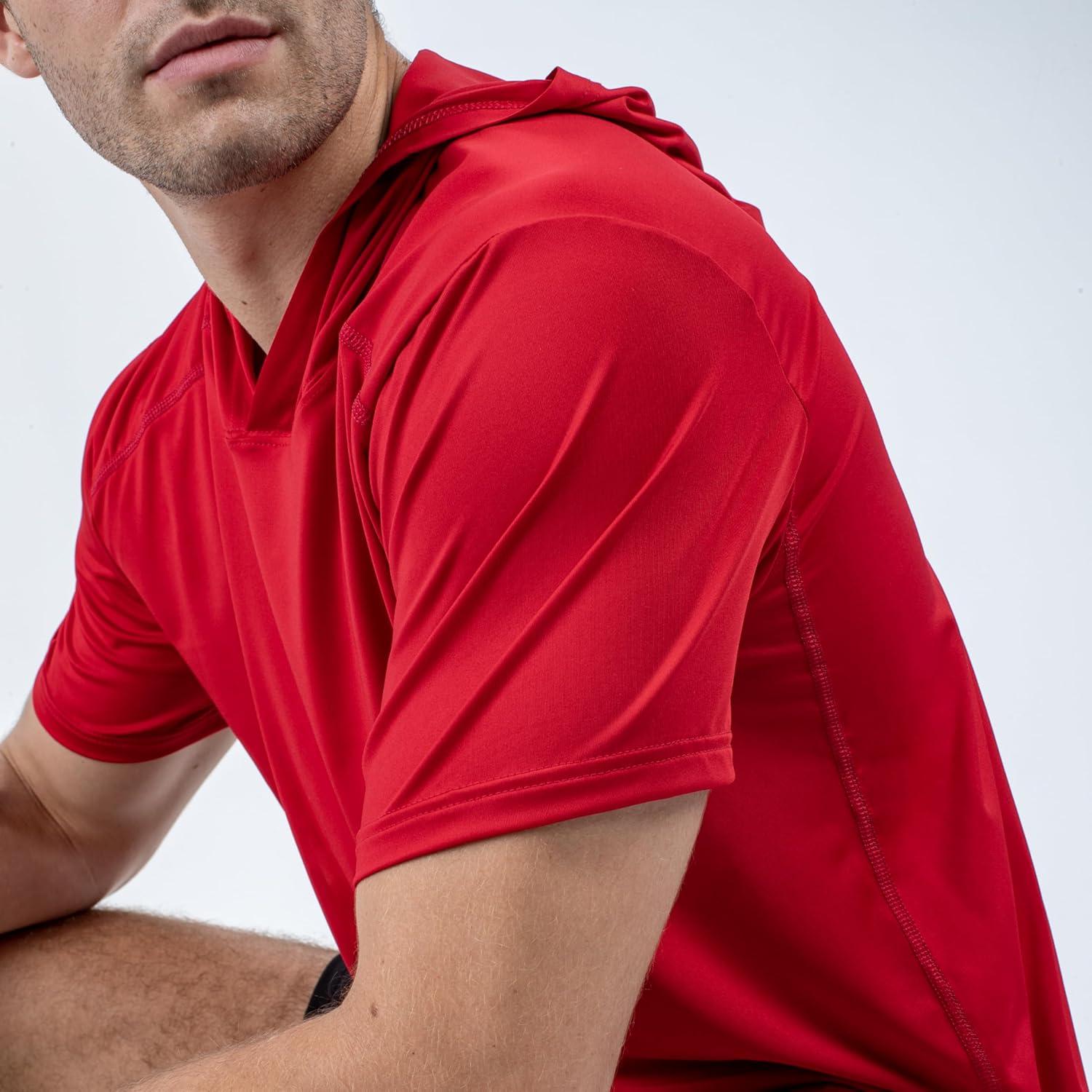 imageHolloway Mens Powered by Coolcore Short Sleeve Athleticfit Gym Hoodie with 4Way Stretch and Cooling FabricAthletic Grey