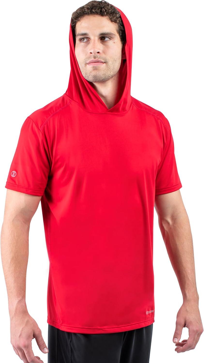 imageHolloway Mens Powered by Coolcore Short Sleeve Athleticfit Gym Hoodie with 4Way Stretch and Cooling FabricDark Green