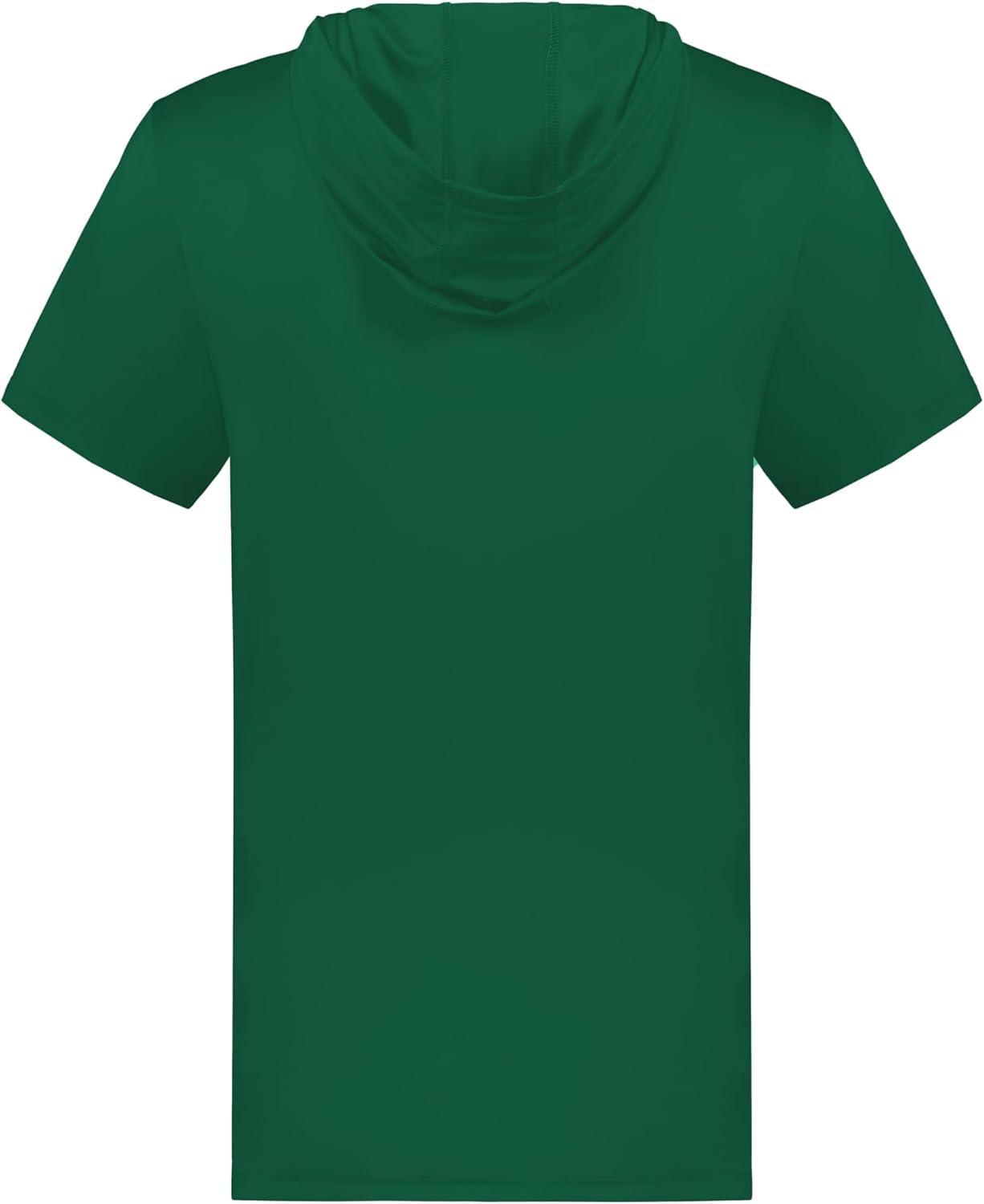 imageHolloway Mens Powered by Coolcore Short Sleeve Athleticfit Gym Hoodie with 4Way Stretch and Cooling FabricDark Green