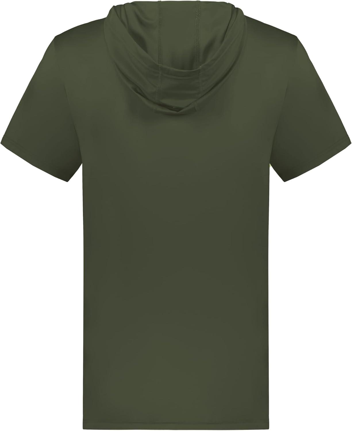 imageHolloway Mens Powered by Coolcore Short Sleeve Athleticfit Gym Hoodie with 4Way Stretch and Cooling FabricOlive