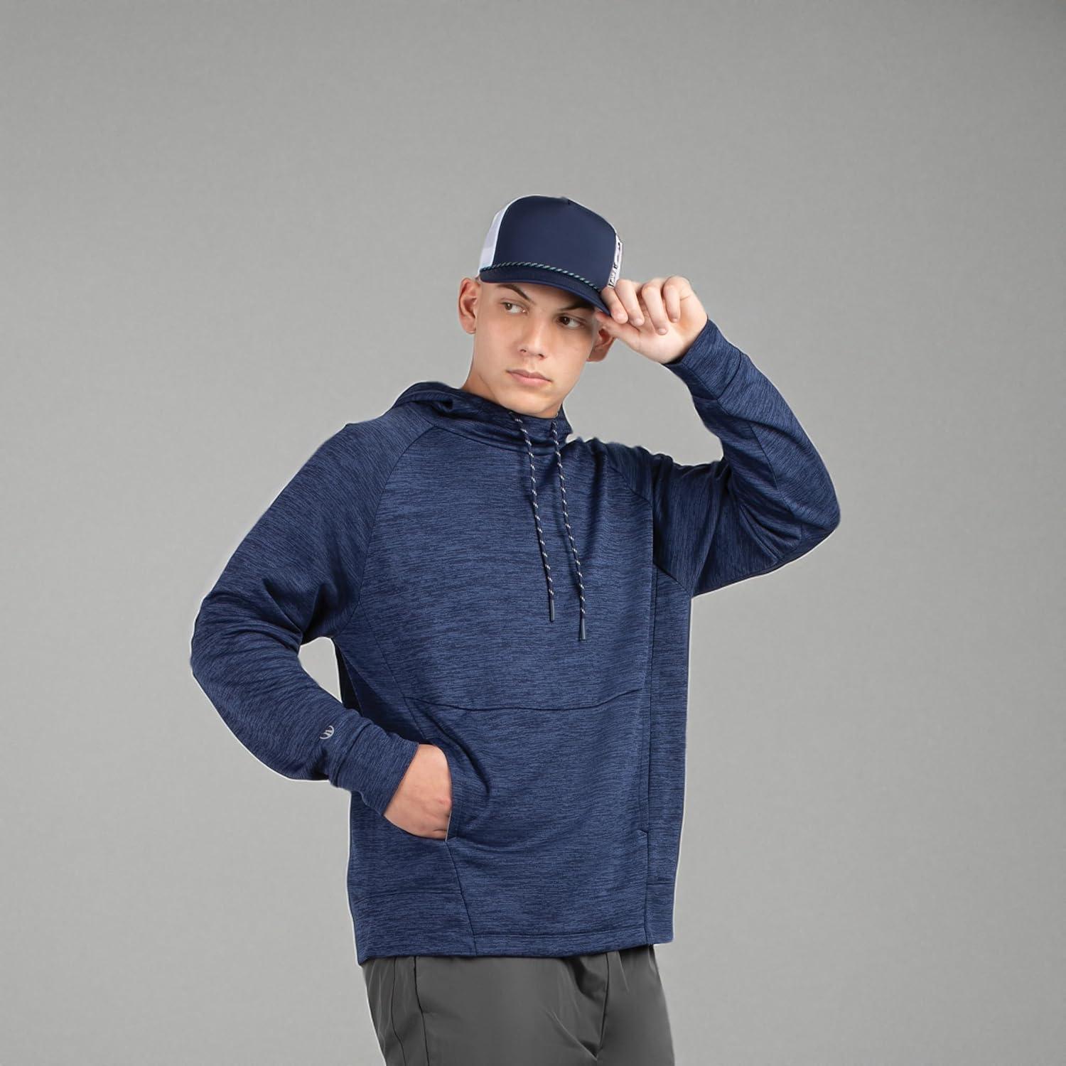 imageHolloway Pro Performance Fleece HoodieMens Sweatshirt Jacket for Ultimate Comfort and Athletic StyleNavy HeatherSilver