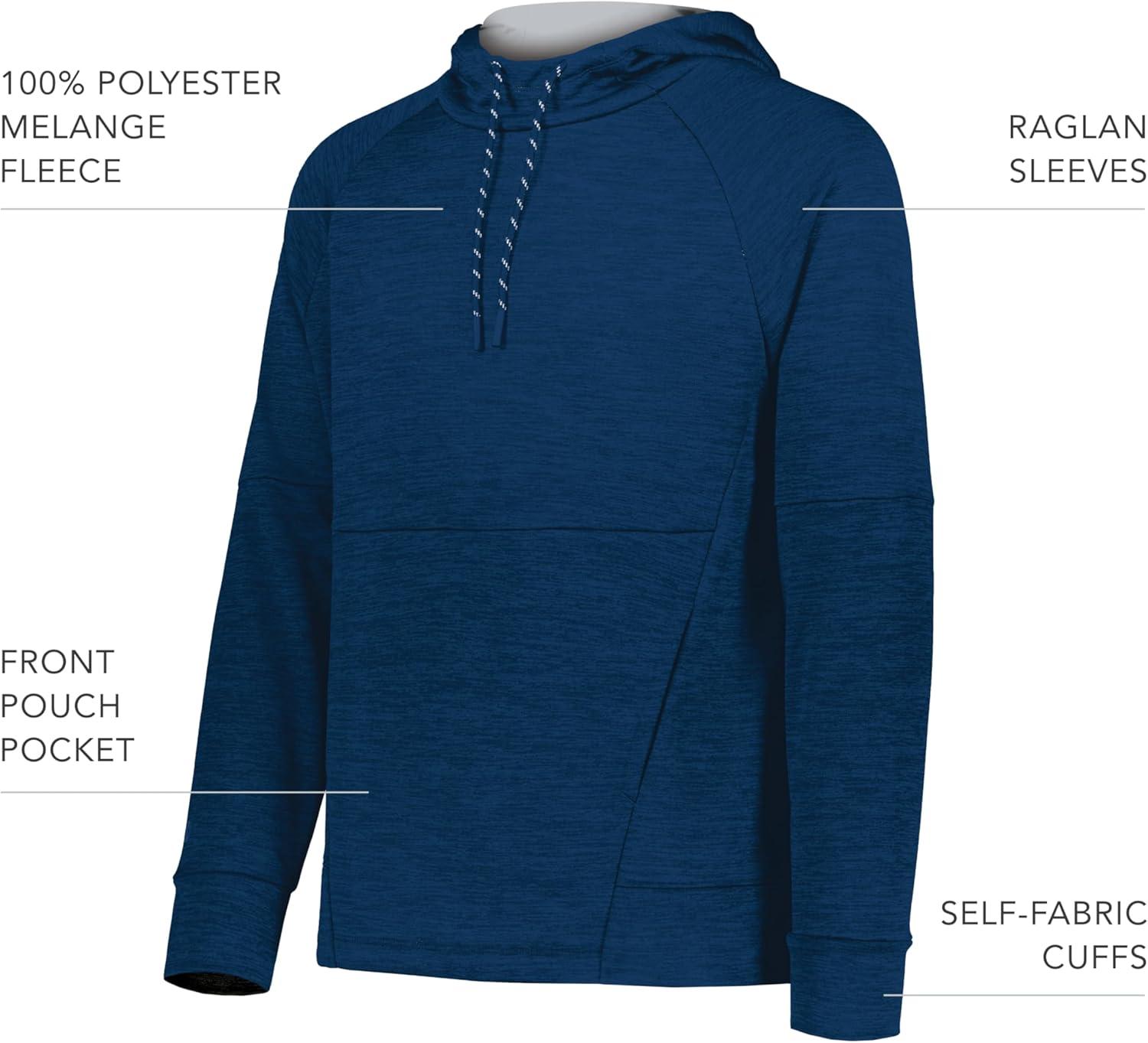 imageHolloway Pro Performance Fleece HoodieMens Sweatshirt Jacket for Ultimate Comfort and Athletic StyleNavy HeatherSilver