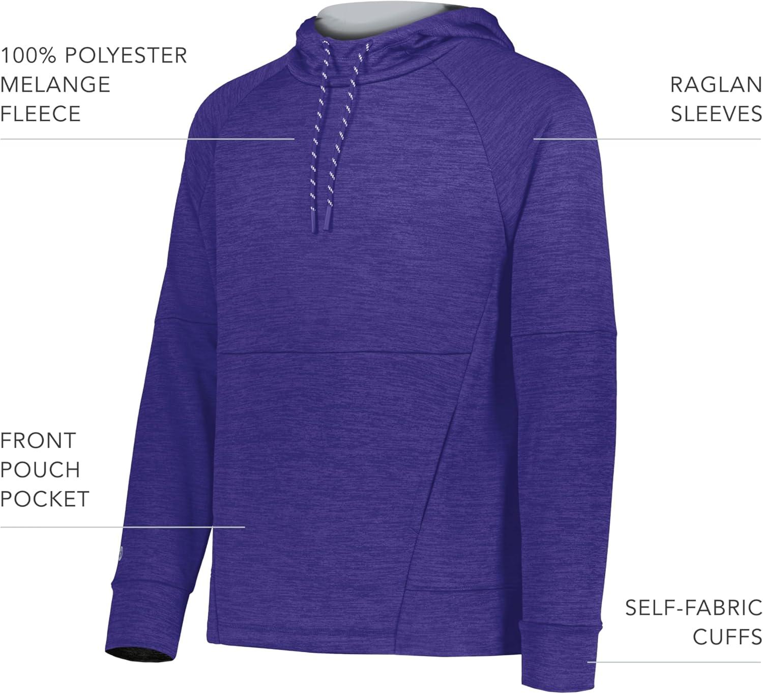 imageHolloway Pro Performance Fleece HoodieMens Sweatshirt Jacket for Ultimate Comfort and Athletic StylePurple HeatherSilver