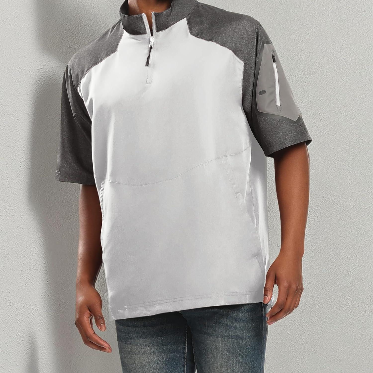 imageHolloway Raider Pullover Cage Jacket WeatherResistant Quarter Zip Athletic Wear with Sleeve PocketCarbon PrintWhite