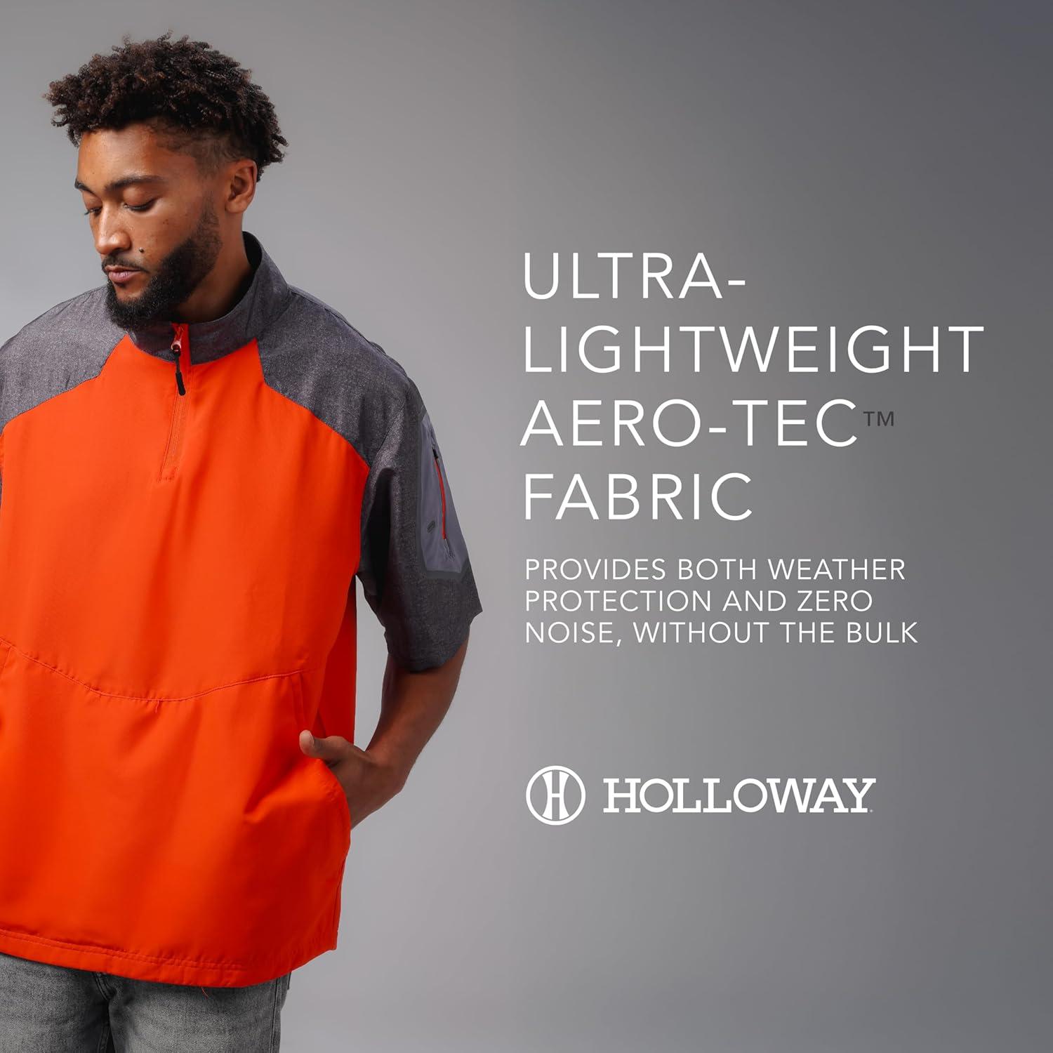 imageHolloway Raider Pullover Cage Jacket WeatherResistant Quarter Zip Athletic Wear with Sleeve PocketCarbon PrintWhite