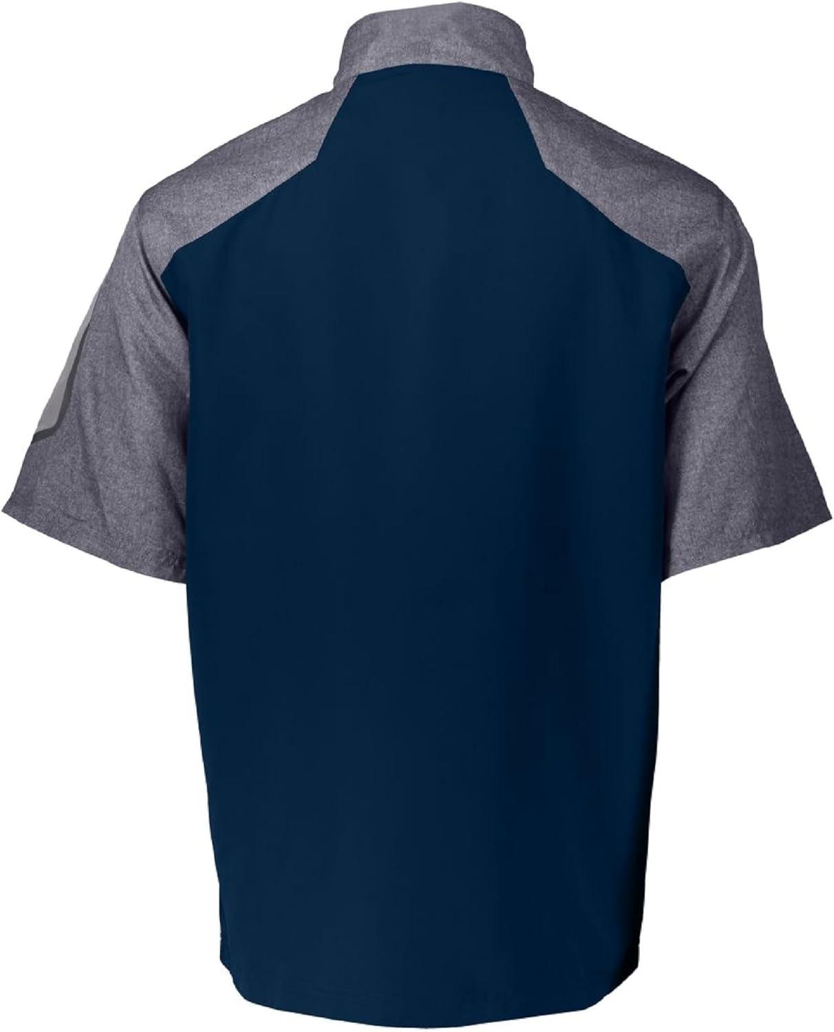 imageHolloway Raider Pullover Cage Jacket WeatherResistant Quarter Zip Athletic Wear with Sleeve PocketCarbon Prt Navy