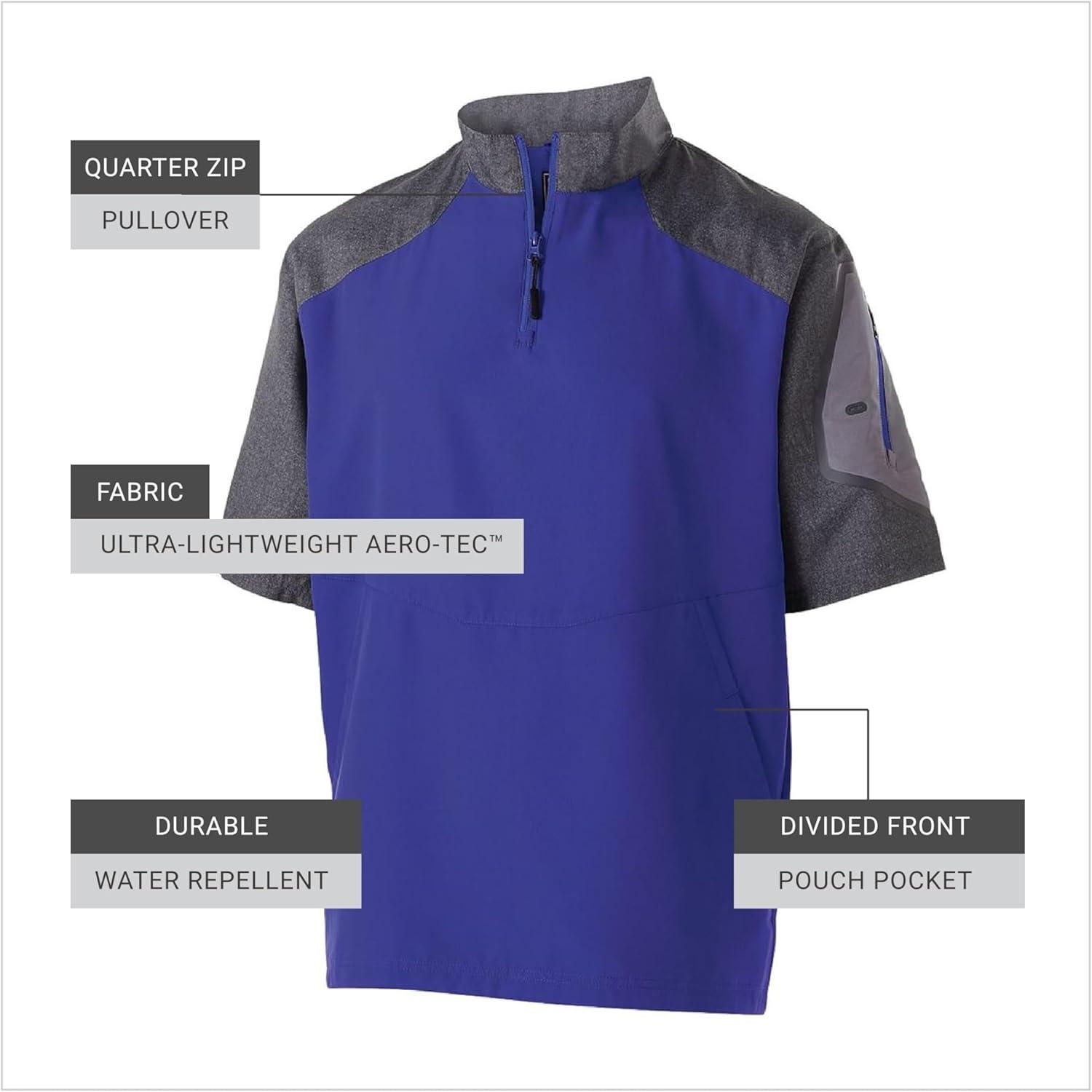 imageHolloway Raider Pullover Cage Jacket WeatherResistant Quarter Zip Athletic Wear with Sleeve PocketPurple