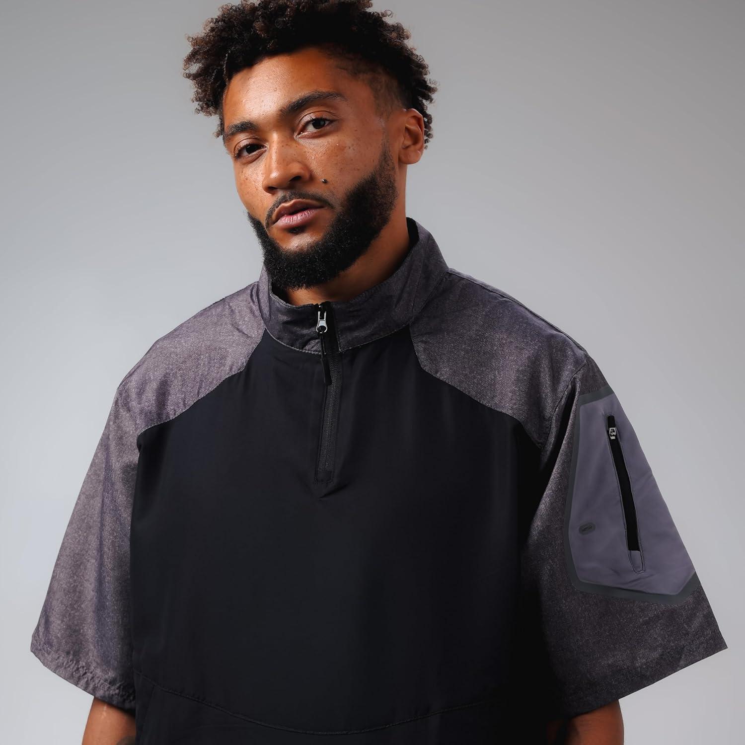 imageHolloway Raider Pullover Cage Jacket WeatherResistant Quarter Zip Athletic Wear with Sleeve PocketPurple