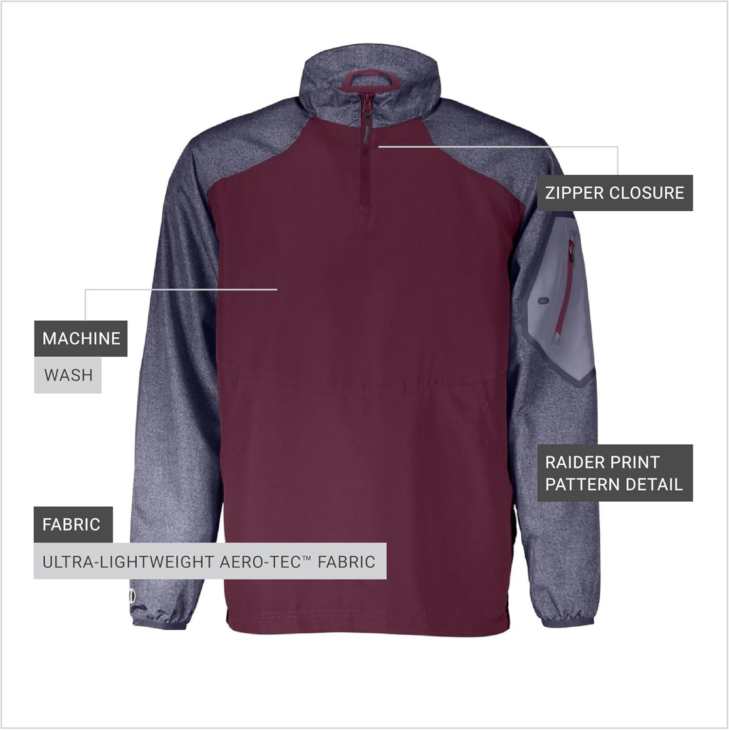 imageHolloway Raider Pullover Cage Jacket WeatherResistant UltraLight Quarter Zip Sleeve Pocket For Outdoors ampamp TravelCarbn Prt Mroon