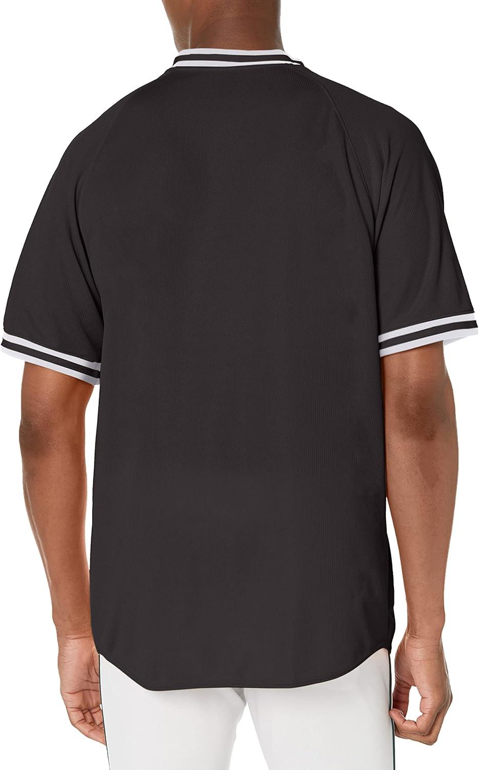 imageHolloway Retro VNeck Mens Baseball JerseyBlack White