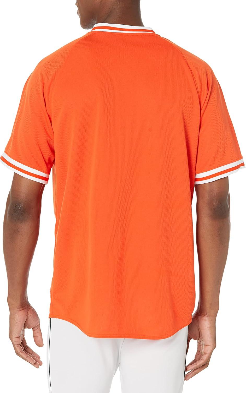 imageHolloway Retro VNeck Mens Baseball JerseyOrange White
