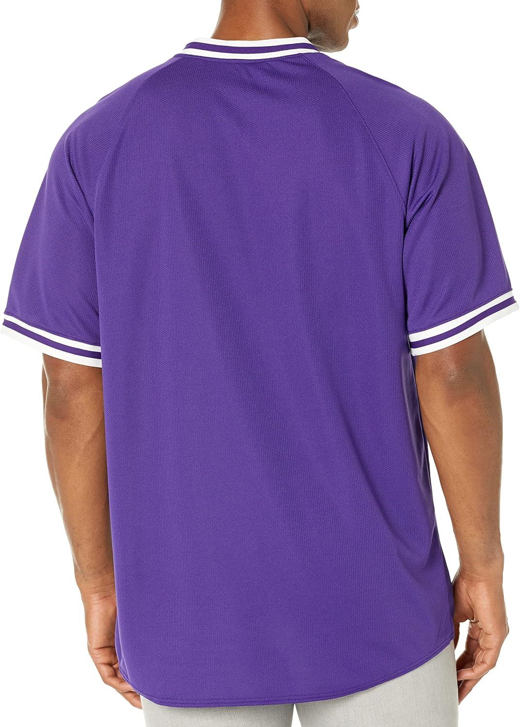 imageHolloway Retro VNeck Mens Baseball JerseyPurple White