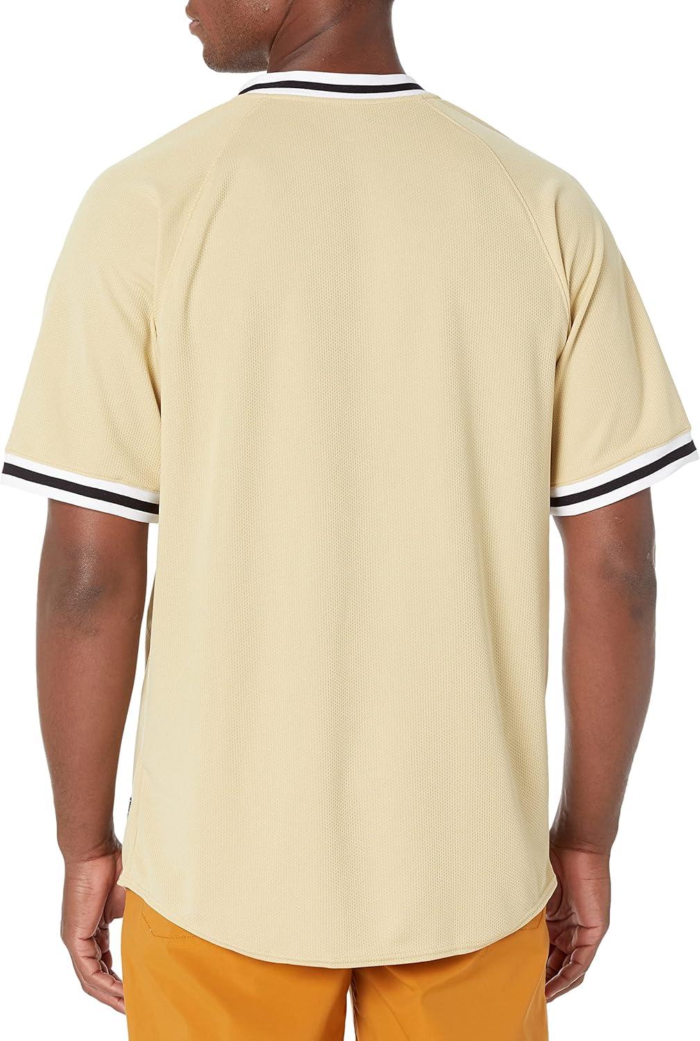 imageHolloway Retro VNeck Mens Baseball JerseyVegas Gold White Black