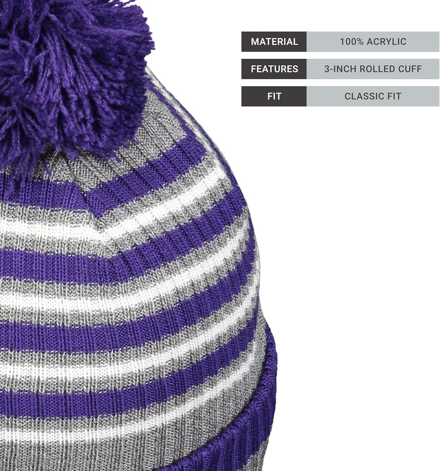 imageHolloway Spirit Pom BeaniePurpleHeather GreyWhite