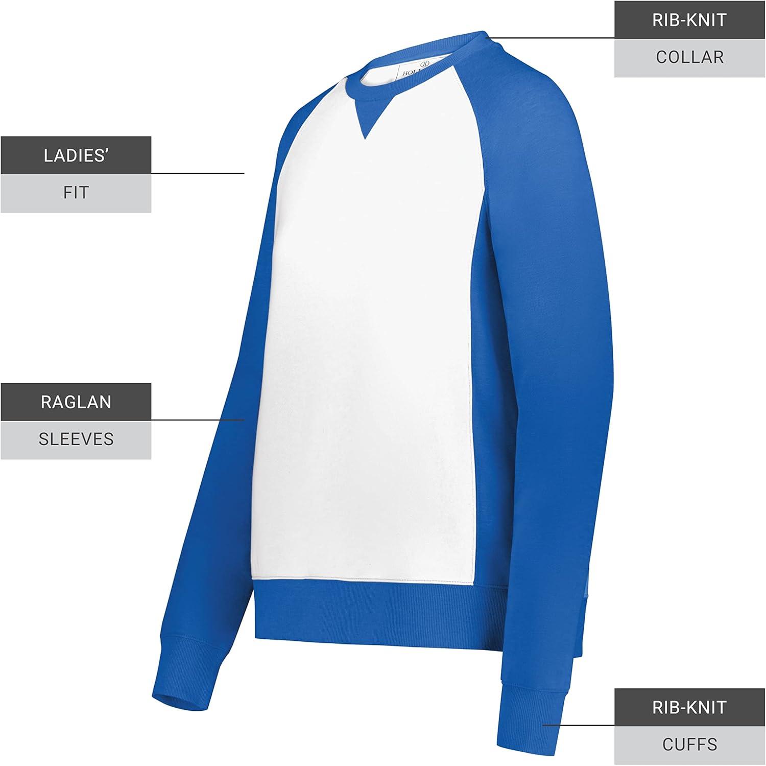 imageHolloway Womens Ladies AllAmerican Fleece CrewRoyal HeatherWhite
