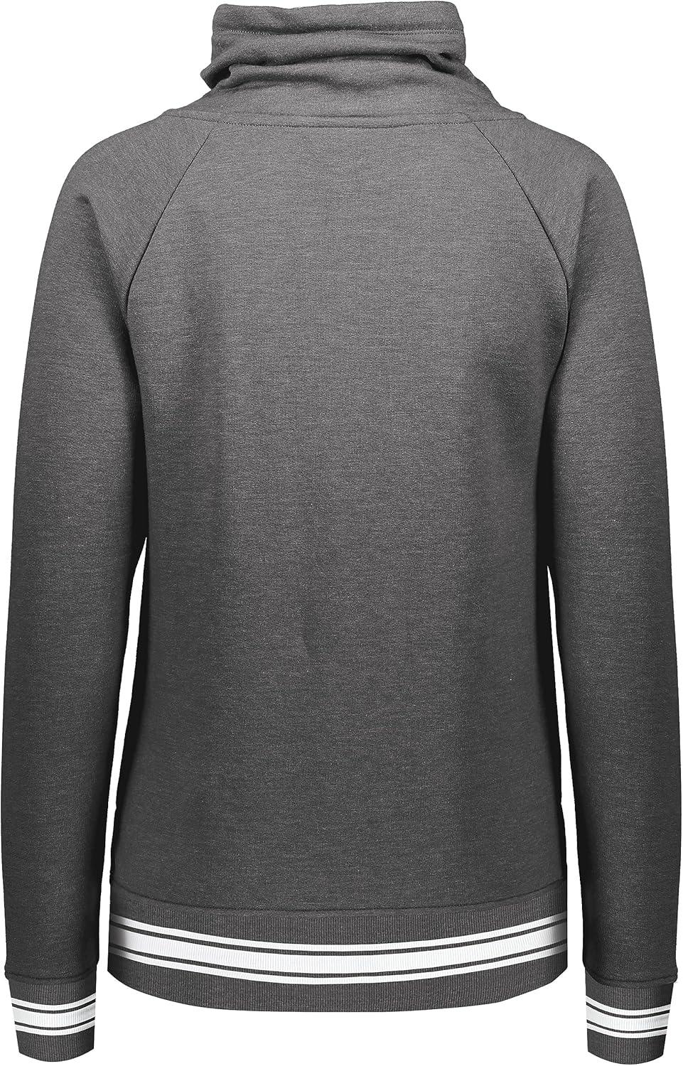 imageHolloway Womens Ladies AllAmerican Funnel Neck PulloverCarbon HeatherWhite