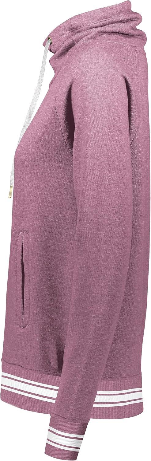 imageHolloway Womens Ladies AllAmerican Funnel Neck PulloverDusty Rose HeatherWhite