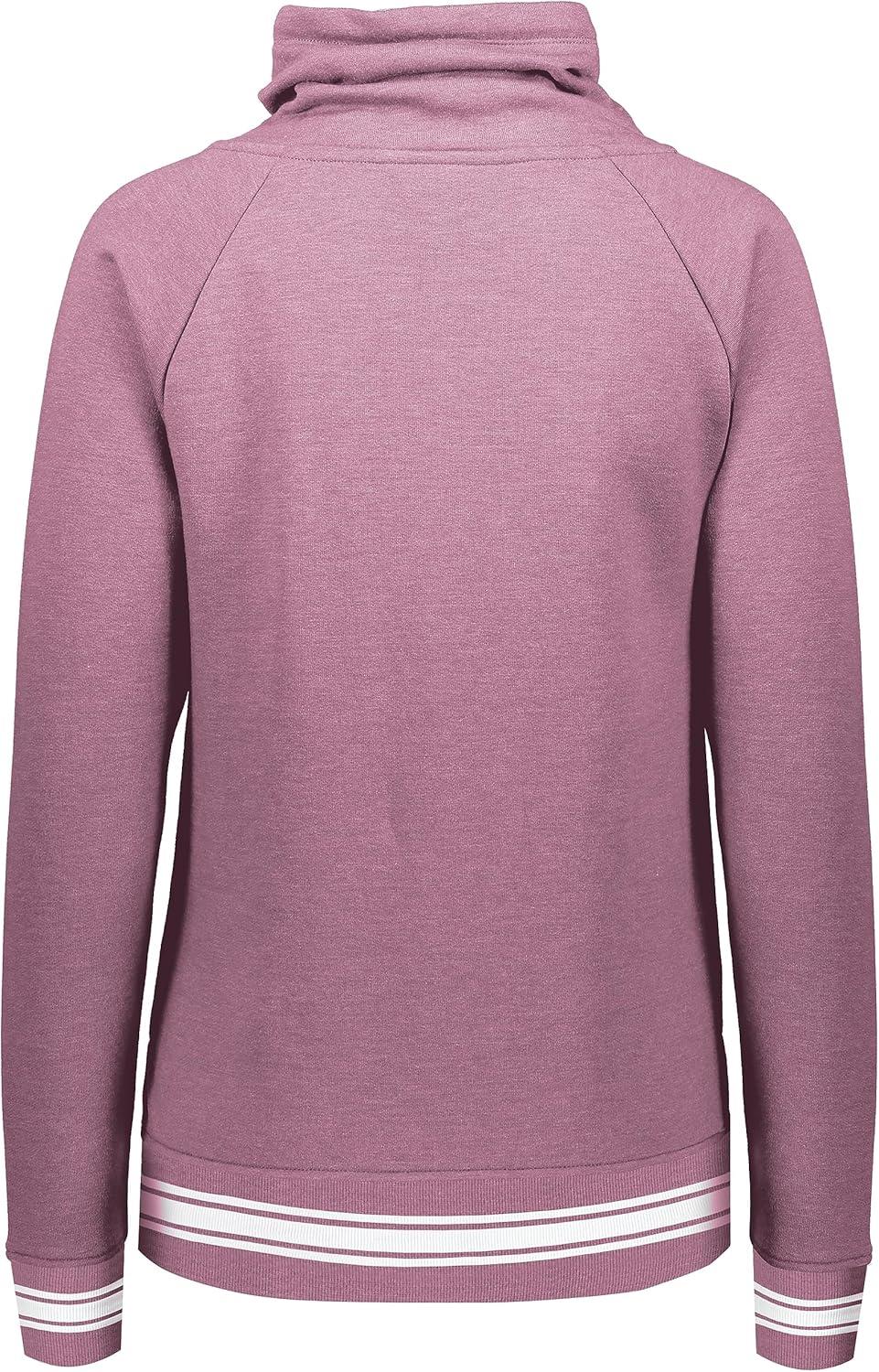 imageHolloway Womens Ladies AllAmerican Funnel Neck PulloverDusty Rose HeatherWhite