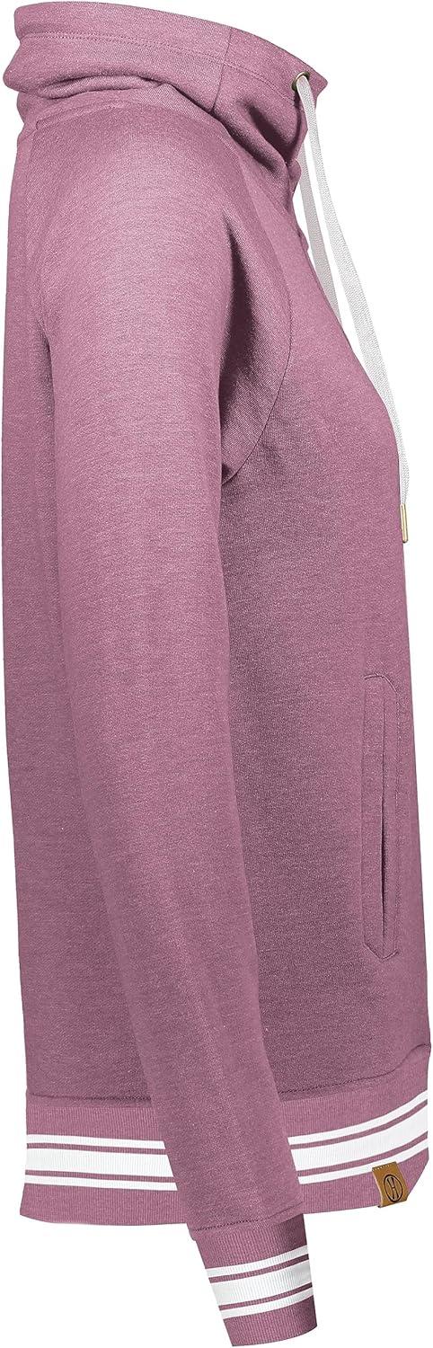 imageHolloway Womens Ladies AllAmerican Funnel Neck PulloverDusty Rose HeatherWhite