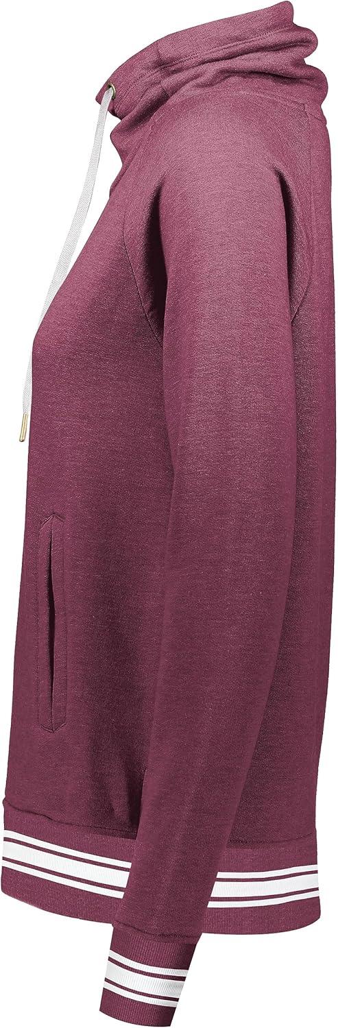 imageHolloway Womens Ladies AllAmerican Funnel Neck PulloverMaroon HeatherWhite