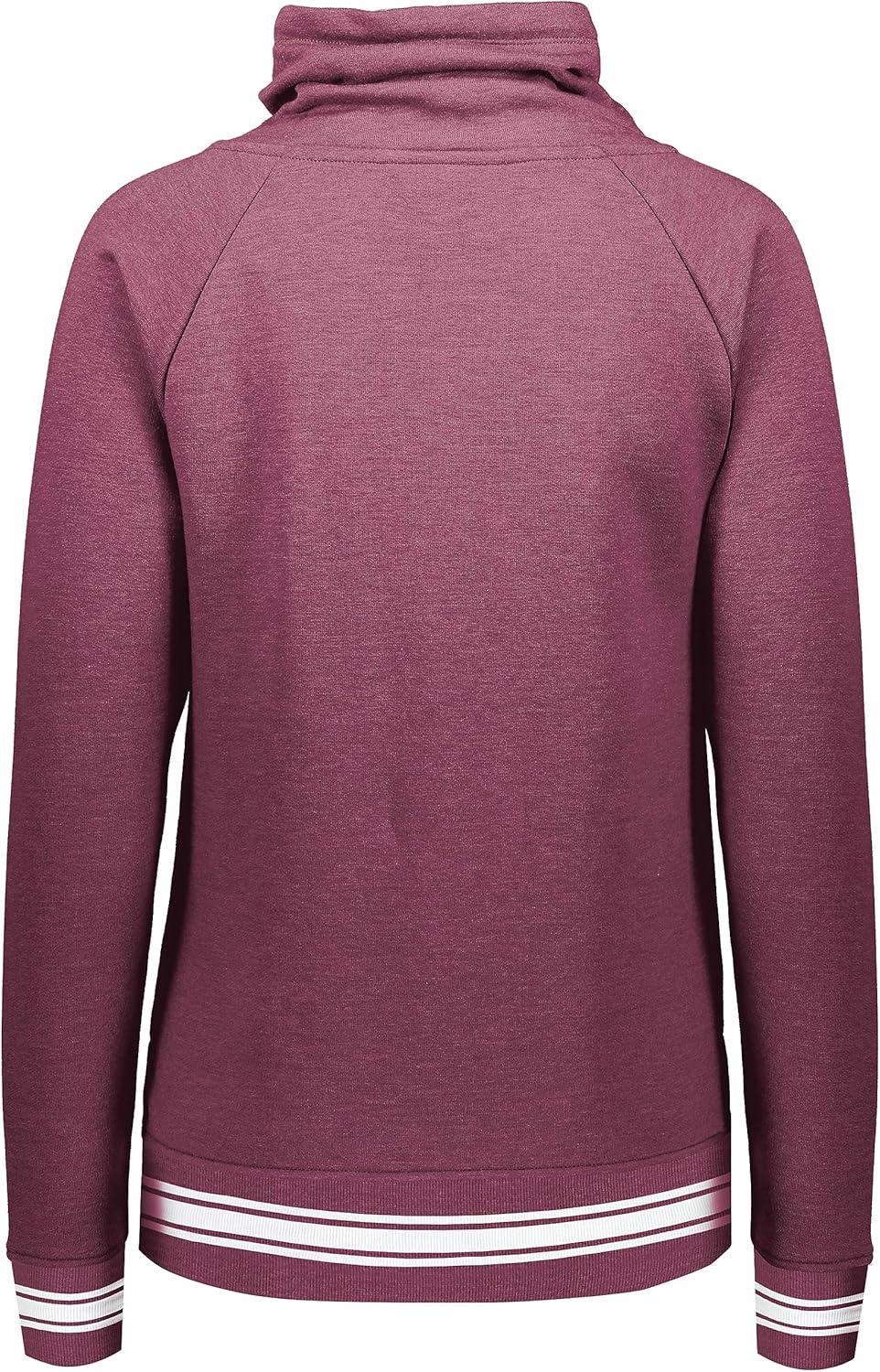 imageHolloway Womens Ladies AllAmerican Funnel Neck PulloverMaroon HeatherWhite