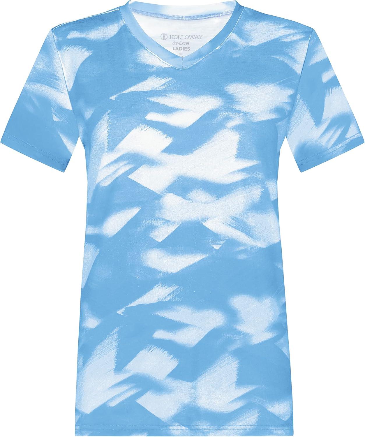 imageHolloway Womens Ladies Stock CottonTouch Poly TeeColumbia Blue Glacier Print