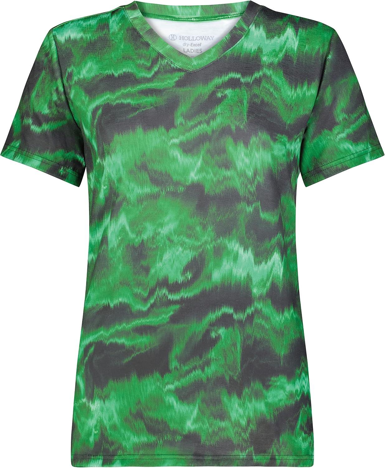 imageHolloway Womens Ladies Stock CottonTouch Poly TeeDark Green Shockwave Print