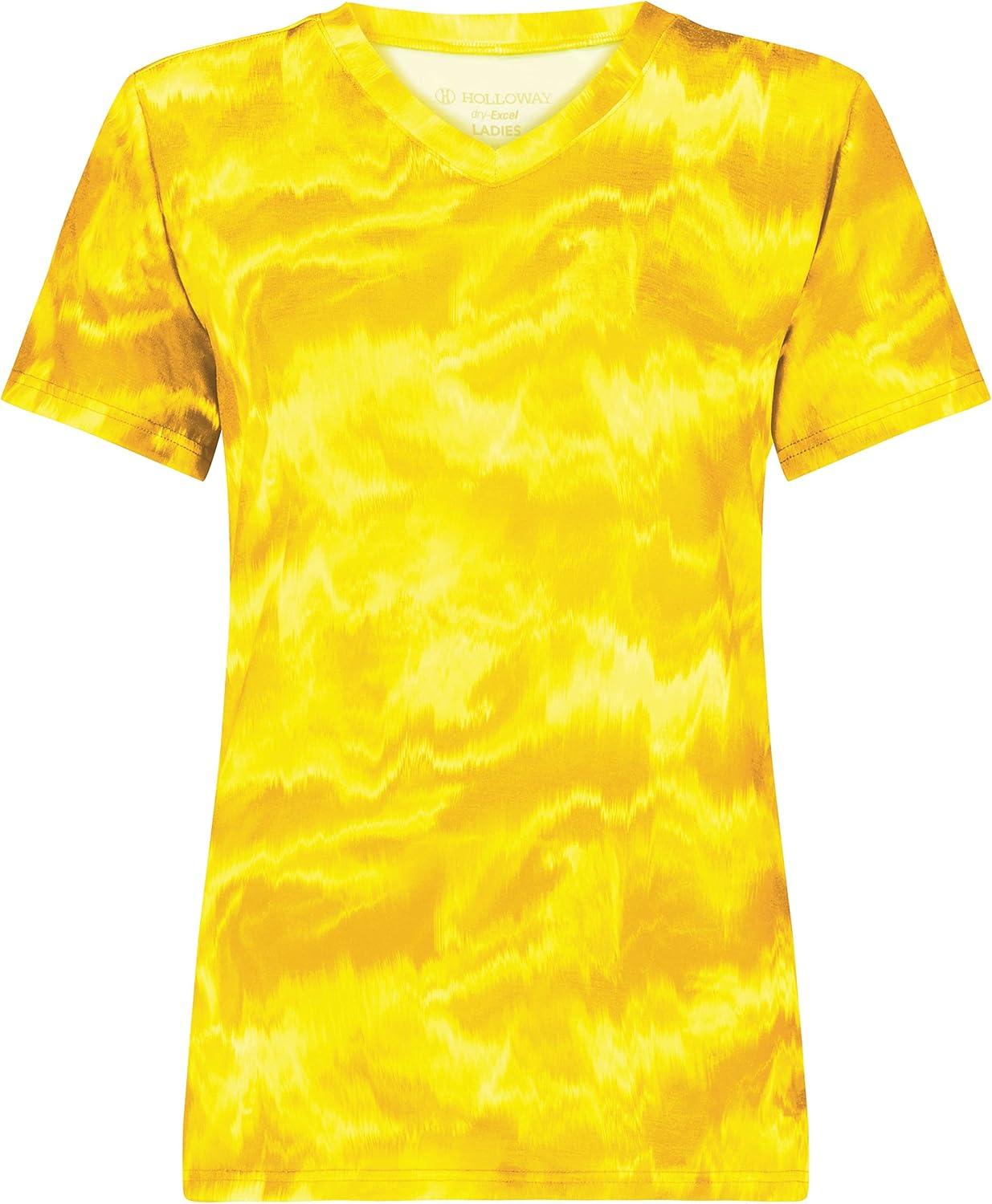 imageHolloway Womens Ladies Stock CottonTouch Poly TeeGold Shockwave Print