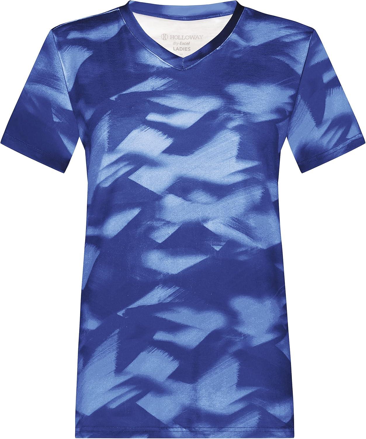 imageHolloway Womens Ladies Stock CottonTouch Poly TeeNavy Glacier Print