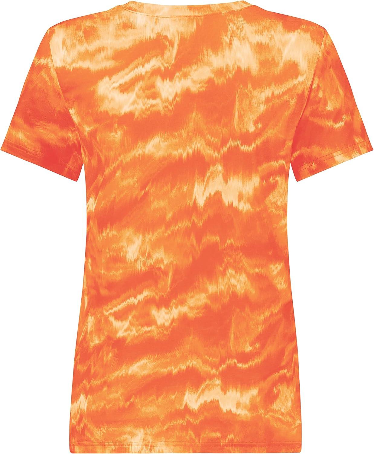 imageHolloway Womens Ladies Stock CottonTouch Poly TeeOrange Shockwave Print