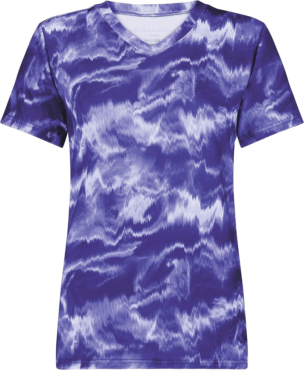 imageHolloway Womens Ladies Stock CottonTouch Poly TeePurple Shockwave Print