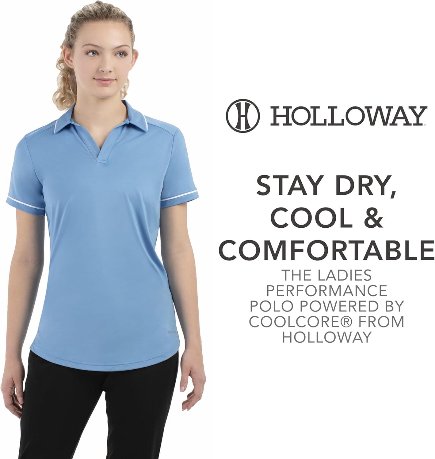 imageHolloway Womens Performance Polo Powered by CoolcoreColumbia BlueWhite
