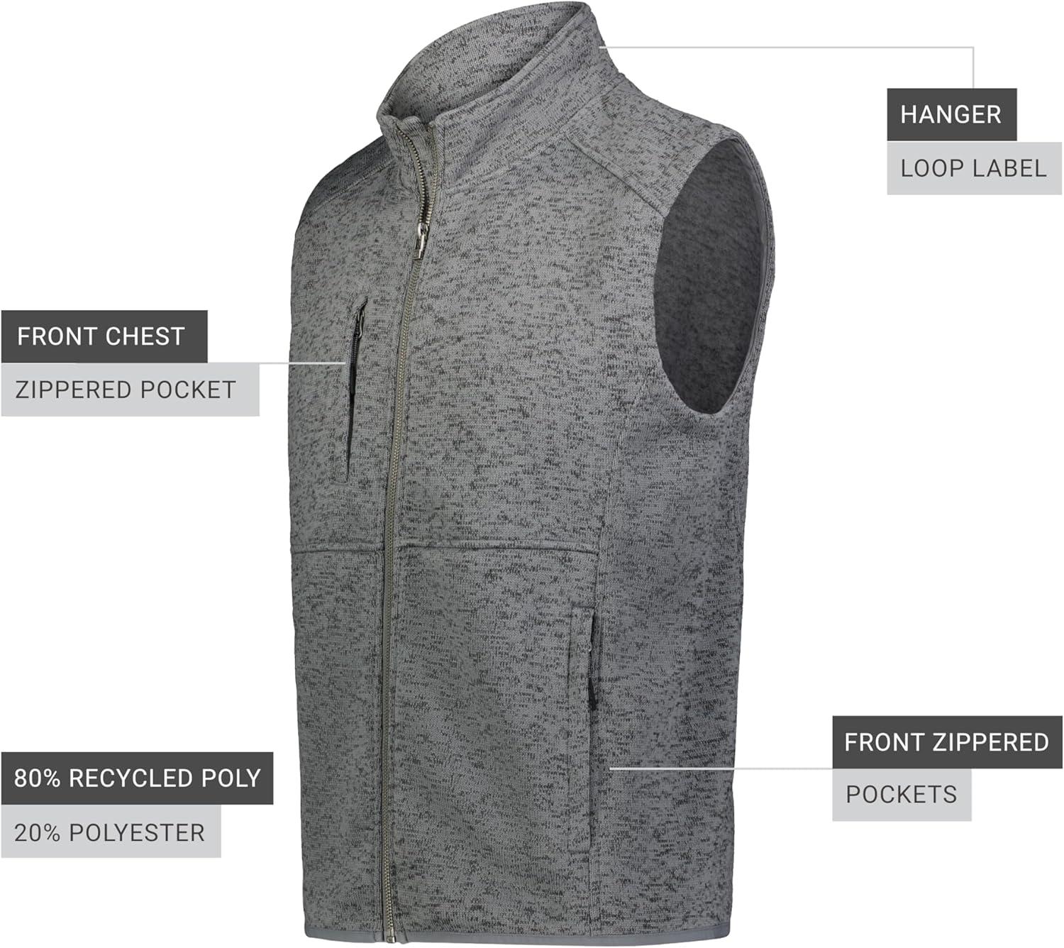 imageHolloway mens Holloway Alpine Sweater Fleece VestGraphite Heather