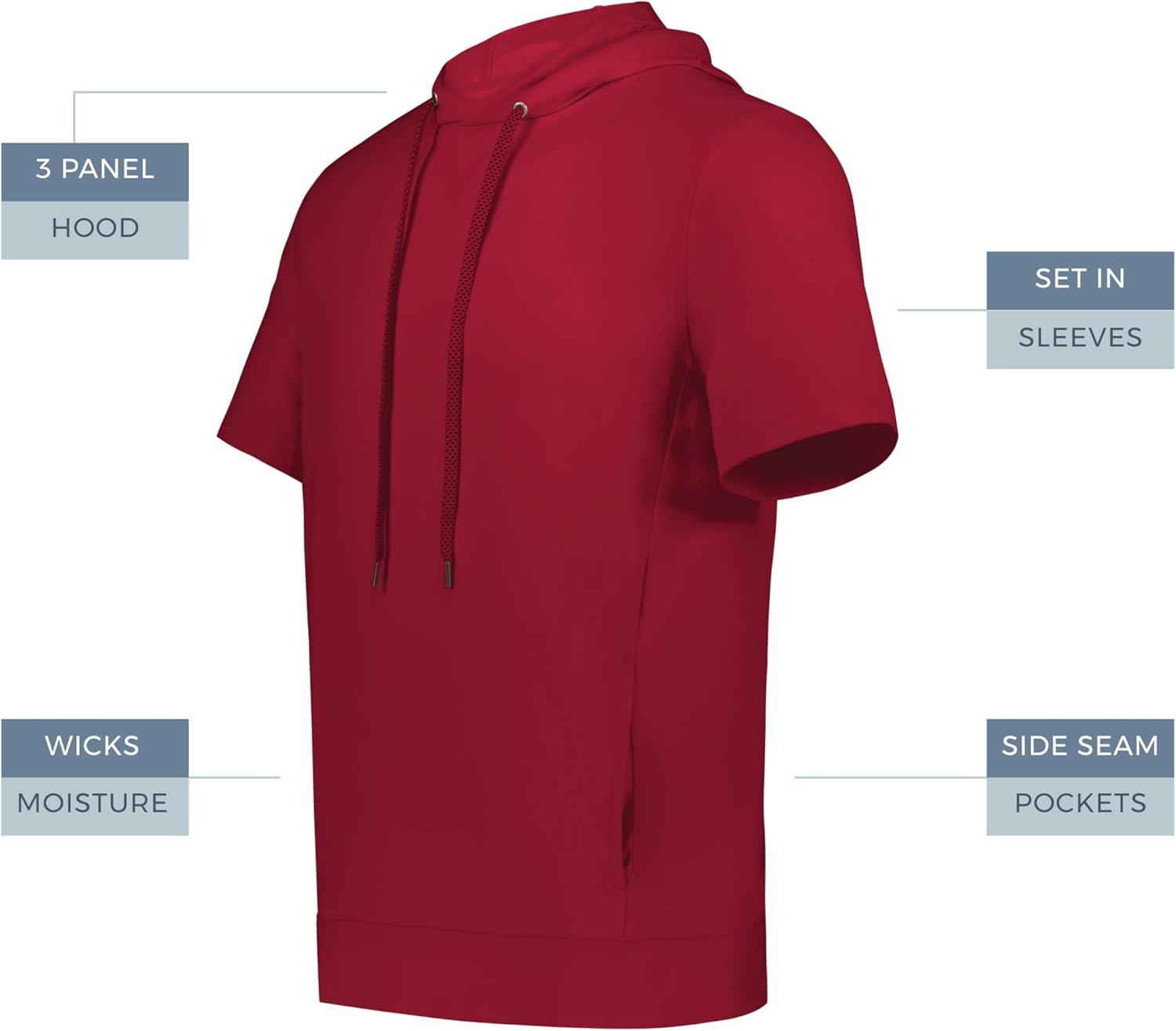 imageHolloway mens Ventura Soft Knit Short Sleeve Hoodie Athletic Sweatshirt for Men for Training Gym Or Casual WearScarlet