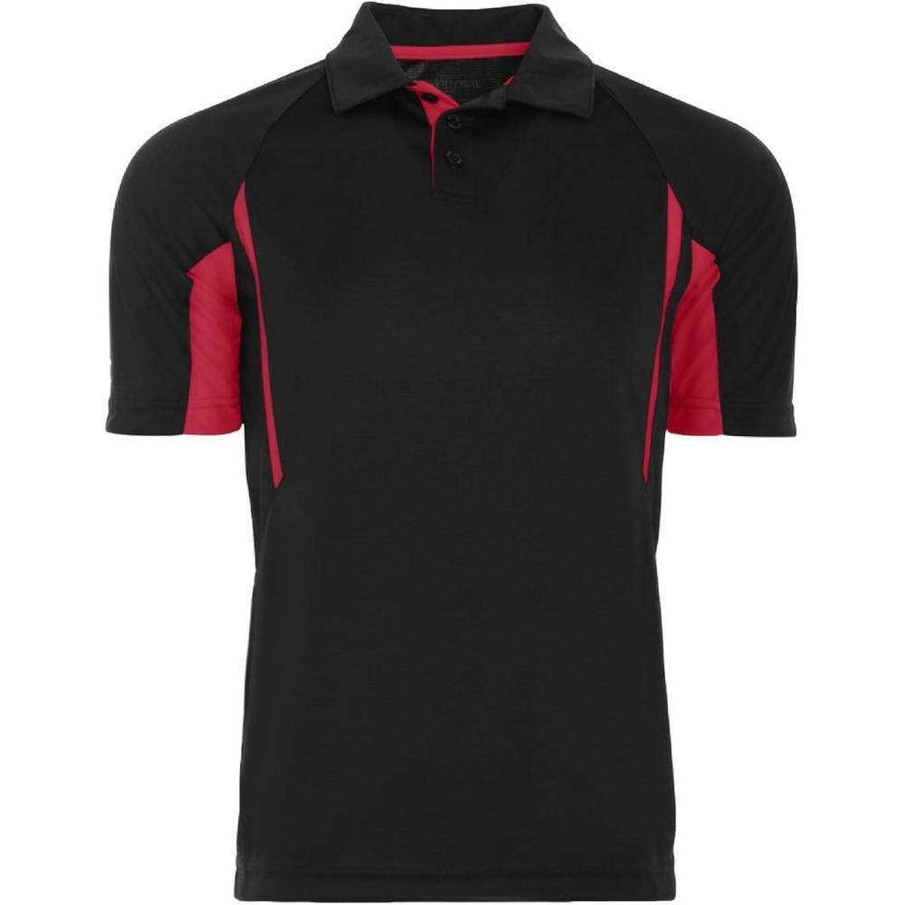imageHolloway Avenger Golf Shirts for Men TagFree Athletic Short Sleeve PoloBlack  Red
