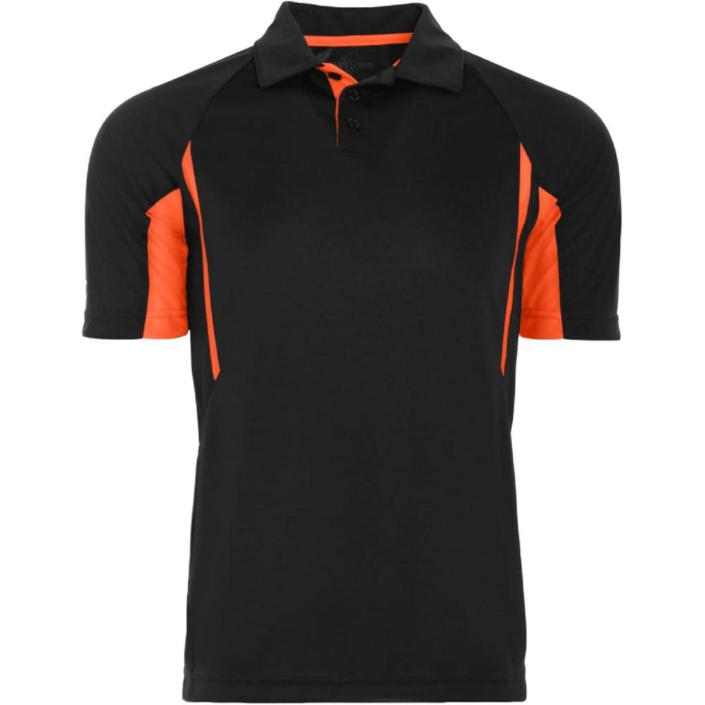 imageHolloway Avenger Golf Shirts for Men TagFree Athletic Short Sleeve PoloBlackOrange